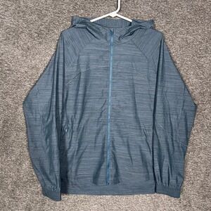 Athleta Women's XL Hooded Full Zip‎ Jacket Blue Gray Lightweight Athletic